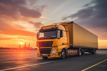 Fototapeta na wymiar Global Cargo Distribution. Ships, Trucks, and Logistics for Import-Export Business