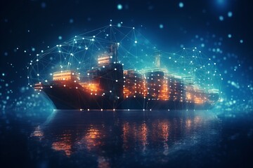 Obraz premium Global Logistics Distribution Network for Cargo Shipping and Freight Transportation Industry