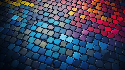 The background of the floor mosaic is colored