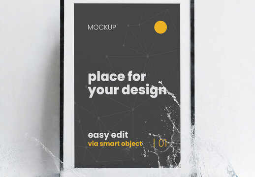 Frame Poster Mockup with Water 01