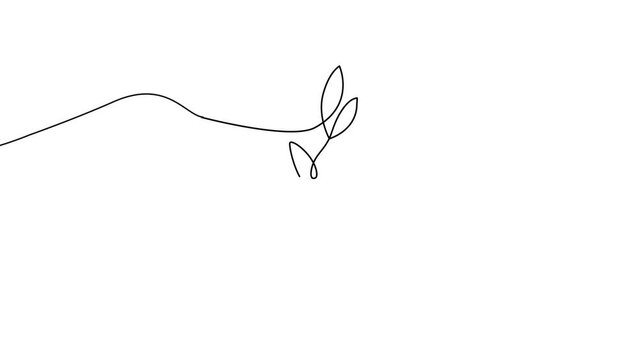 2D animated line art forming girl face. Continous line art concept against white background. Hand drawn animation. 4k resolution available. Royality free.