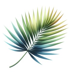 Fototapeta premium watercolor paint single tropic plant leaf isolated on white background