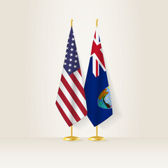 United States and Saint Helena national flag on a light background.