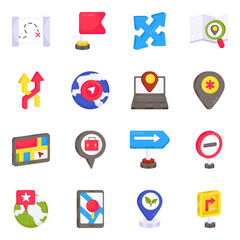 Pack of Navigation Flat Icons 

