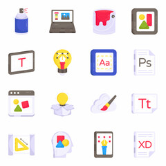 Pack of Designing and Art Flat Icons 

