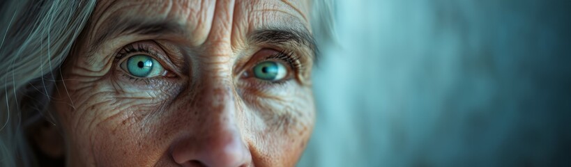eyes of an elderly woman close-up Generative AI