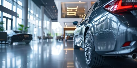 luxury car in a car showroom close-up Generative AI - obrazy, fototapety, plakaty