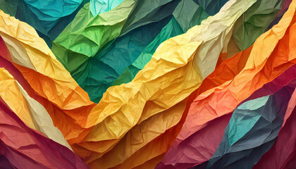 Crumpled colorful paper background