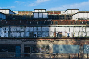 Old abandoned factory in the city