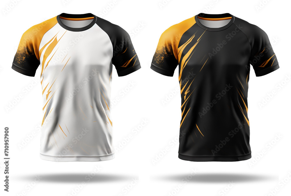 Wall mural sports t-shirt mockup design template with front view isolated on transparent background, generative ai