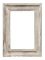 An Old Rustic wooden Frame. Cutout isolated on a transparent background. PNG - AI Generative