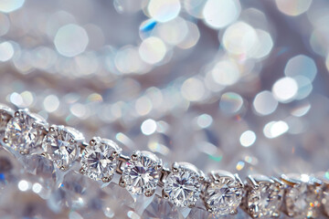 close-up of a diamond bracelet, with the diamonds arranged in a pattern
