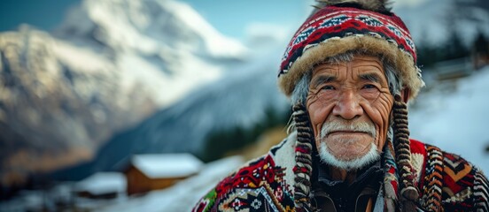 elderly shepherd in the Highlands Generative AI - obrazy, fototapety, plakaty