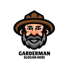 farmer simple mascot logo illustration