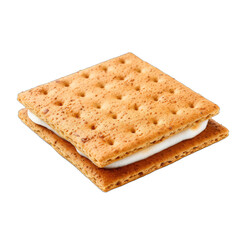 Fototapeta premium Rectangular Graham Crackers Perfect for S'mores.. Isolated on a Transparent Background. Cutout PNG.