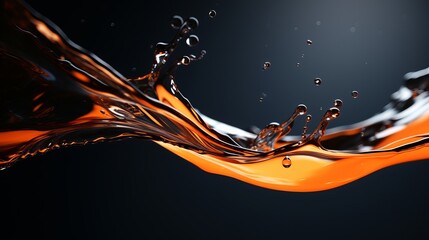 A clear liquid splash is captured in a macro shot with empty space in the background