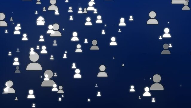 Animation People up blue gradient background