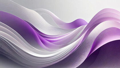 3D Light White Background with purple color waves and gradient effect; abstract wallpaper; elegant horizontal banner. abstract purple wave background