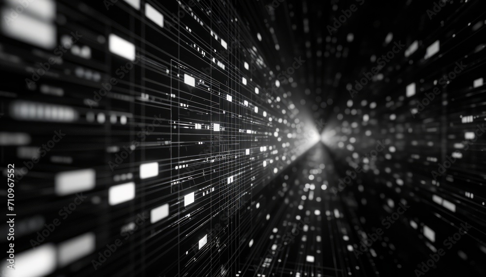Fototapete an abstract technology background with light on a dark backdrop.