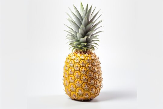 Fresh and juicy pineapple isolated on white background   high detailed quality image for advertising