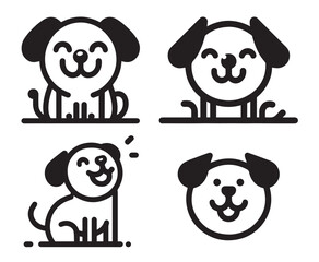 Logo with head dog, minimalist letter logo template design