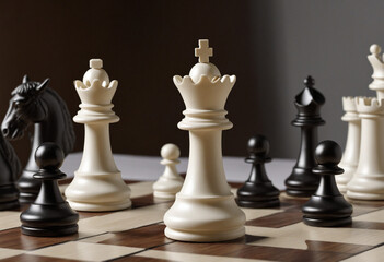 The start of a chess match - the white pawn commences