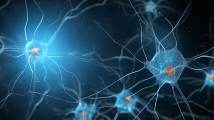 Neural network backdrop with vibrant nerve cells and neurons highlighting human neural complexity