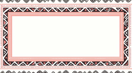 A frame that resembles a doodle features a simple tribal pattern.