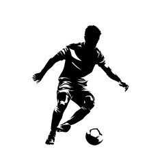 Fototapeta na wymiar Football player, soccer, isolated vector silhouette. Team sport athlete logo
