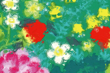 Oil paintings and various flowers, roses, peonies, chrysanthemums, butterflies, animals, tigers
