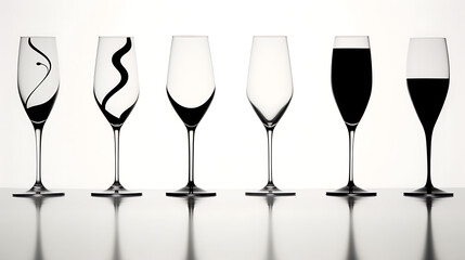Elegant Art Deco Wine Glasses
