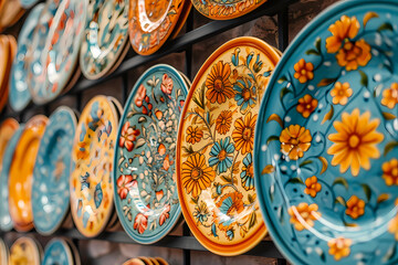 Adorning the walls with an air of refined elegance, porcelain decorative plates, Vivid, invigorating, sunny Marigold, intricately crafted featuring delicate patterns, create a captivating gallery