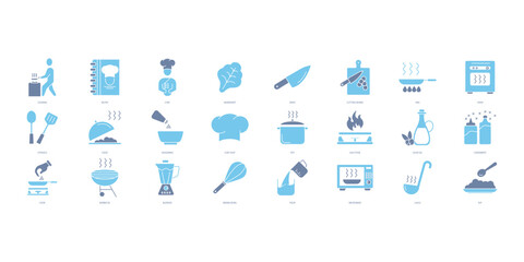 Cooking icons set. Set of editable stroke icons.Vector set of Cooking - obrazy, fototapety, plakaty
