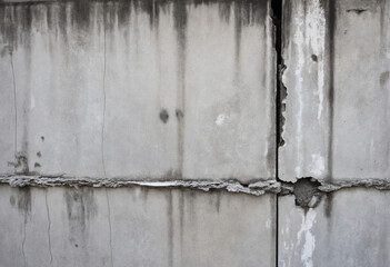 Vintage cement wall background in grey with silver accents on white backdrop - royalty-free stock photo