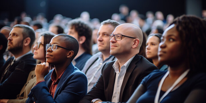 Group of businesspeople attending a conference at International Business Forum.