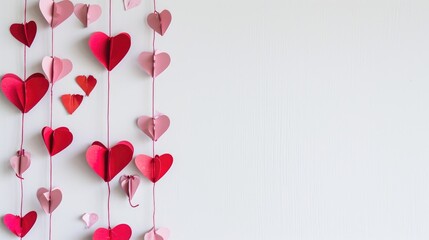 Valentines Day Concept: A visually striking image depicting diy valentine's day craft with paper hearts, capturing the essence of Valentine's Day through color, composition, and emotion