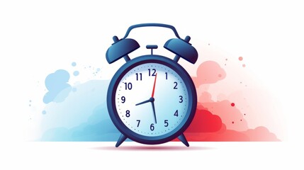 Minimalist Alarm Clock Illustration for Banners, Cards, Flyers, Social Media, and Wallpapers AI Generated
