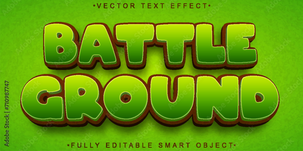 Poster cartoon game battleground vector fully editable smart object text effect
