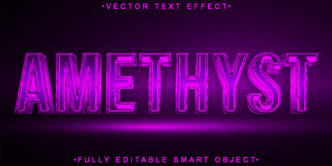 Shiny Gems Purple Amethyst Vector Fully Editable Smart Object Text Effect