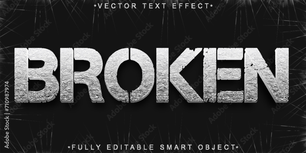 Poster gray worn broken vector fully editable smart object text effect