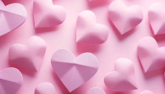 paper heart background in pink shape