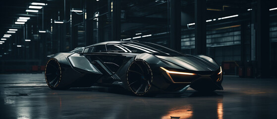 A concept or prototype of a futuristic expensive car