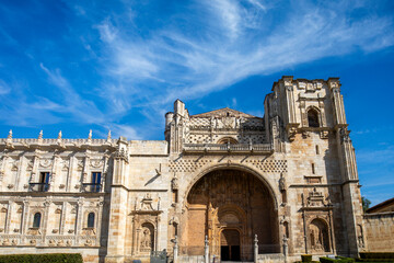 Fototapeta premium Facade of the 16th century San Marcos convent in León, Castilla y León, Spain