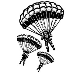 Paratrooper Vector Logo Art - obrazy, fototapety, plakaty