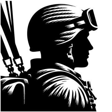 Paratrooper Vector Logo Art