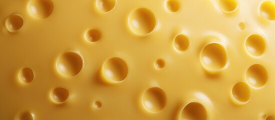 Perfect bright swiss emmental cheese and round holes background