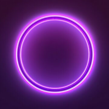 Generative AI image of purple circular solid glowing color glow