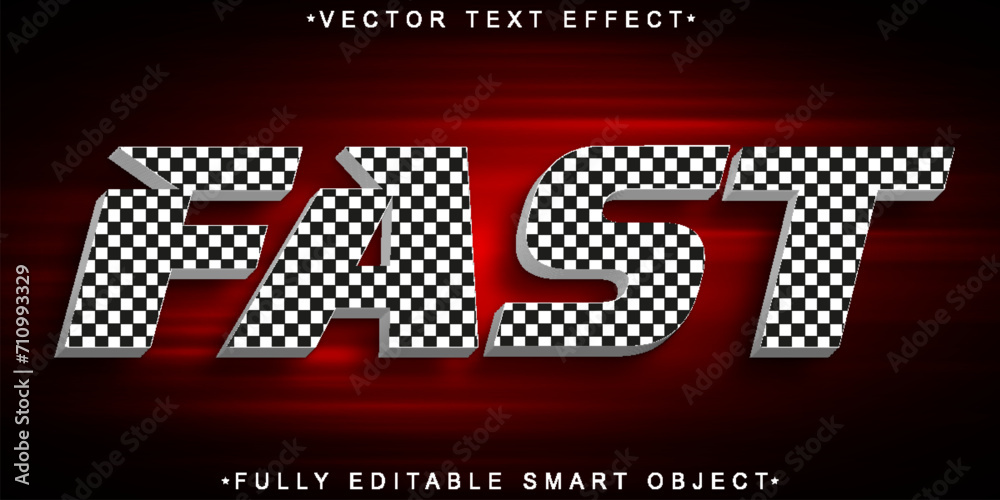 Poster race flag fast vector fully editable smart object text effect