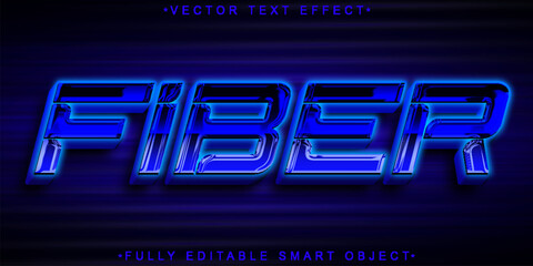 Blue Fiber Tech Vector Fully Editable Smart Object Text Effect