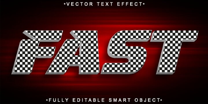 Race Flag Fast Vector Fully Editable Smart Object Text Effect